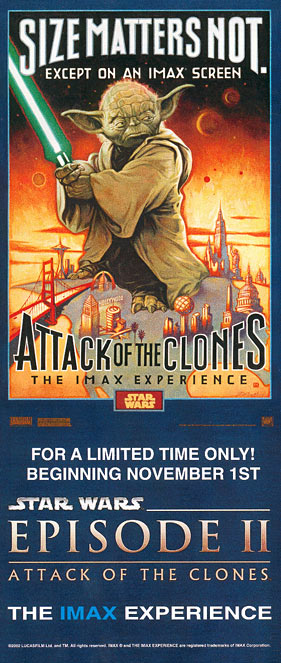 Attack of the Clones IMAX card