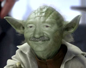 Another face superimposed over Yoda
