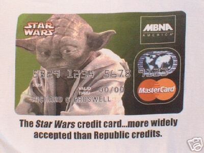Yoda credit card t-shirt - back