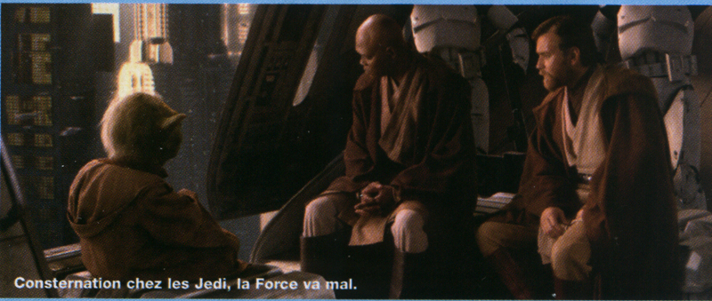 Yoda talking to Mace Windu and Obi-Wan on a gunship