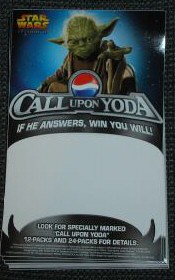 Call Upon Yoda Pepsi window cling
