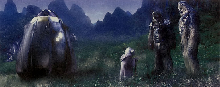 Yoda saying farewell to the Wookiees