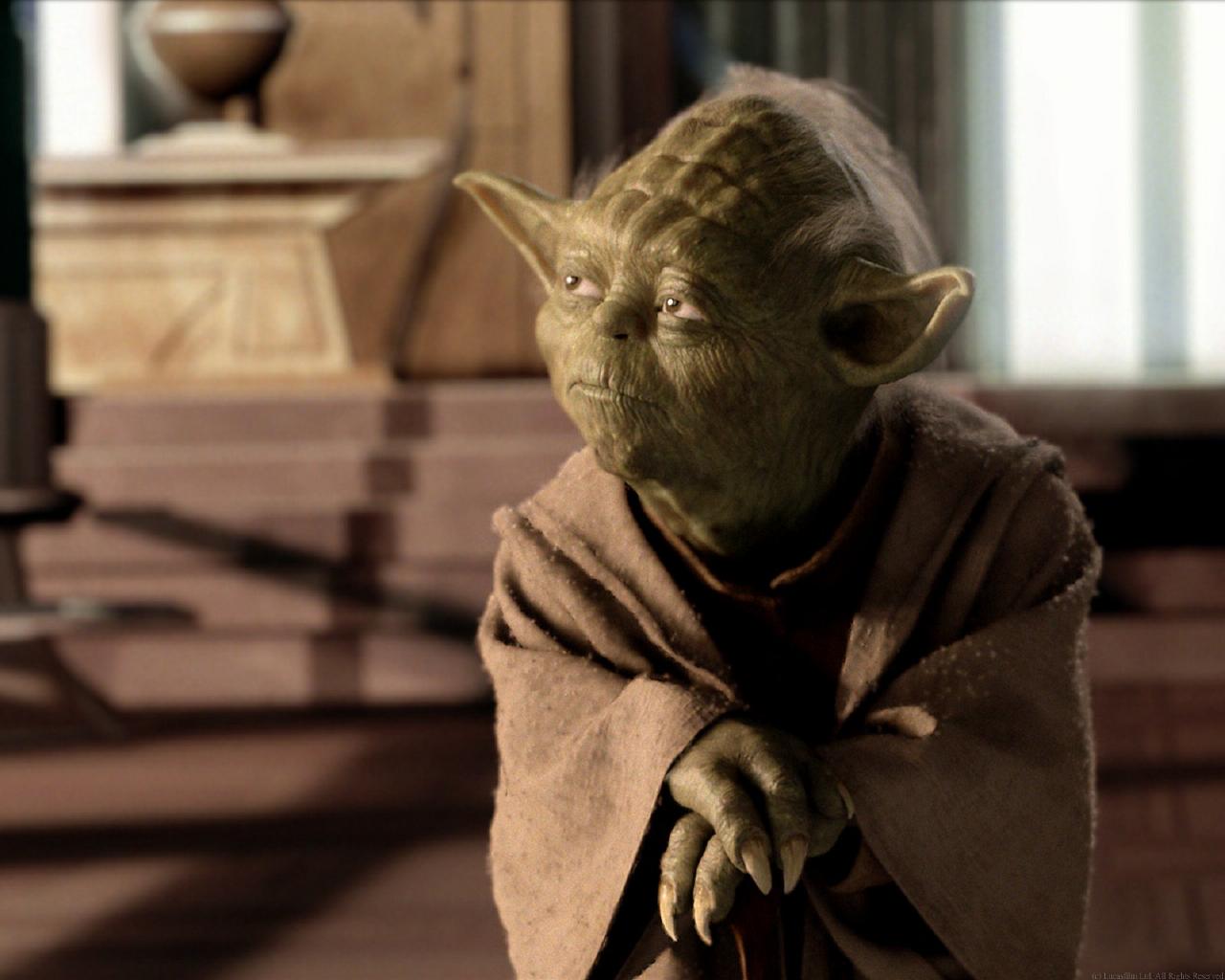 Yoda listening to Obi-Wan