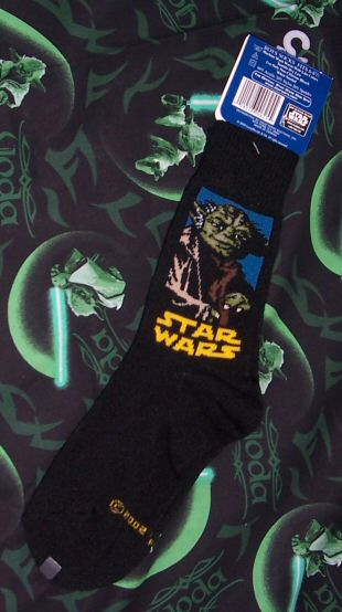 Attack of the Clones Yoda boys socks - back
