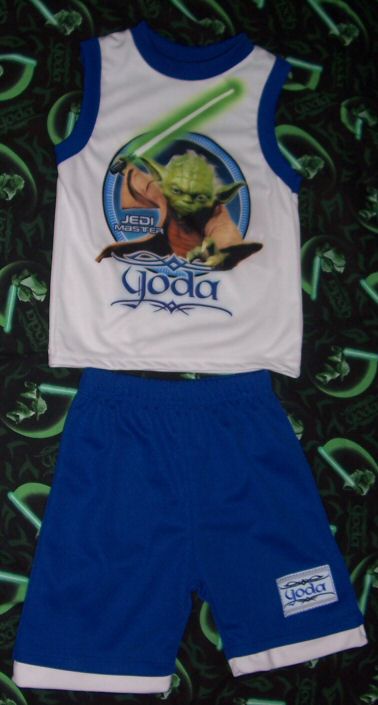 'Jedi Master Yoda' kids tanktop and shorts set - front
