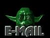 A rotating Yoda head with the word e-mail on it - 120x90