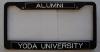 Custom 'Alumni Yoda University' license plate cover - 563x293