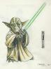 Illustrated Yoda with a lightsaber - 413x561