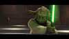 Yoda with his lightsaber drawn (from Attack of the Clones) - 800x450
